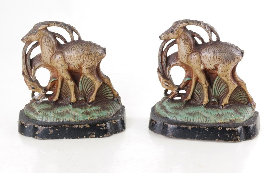 Two Painted Cast Iron Animal Bookends (1 of 10)