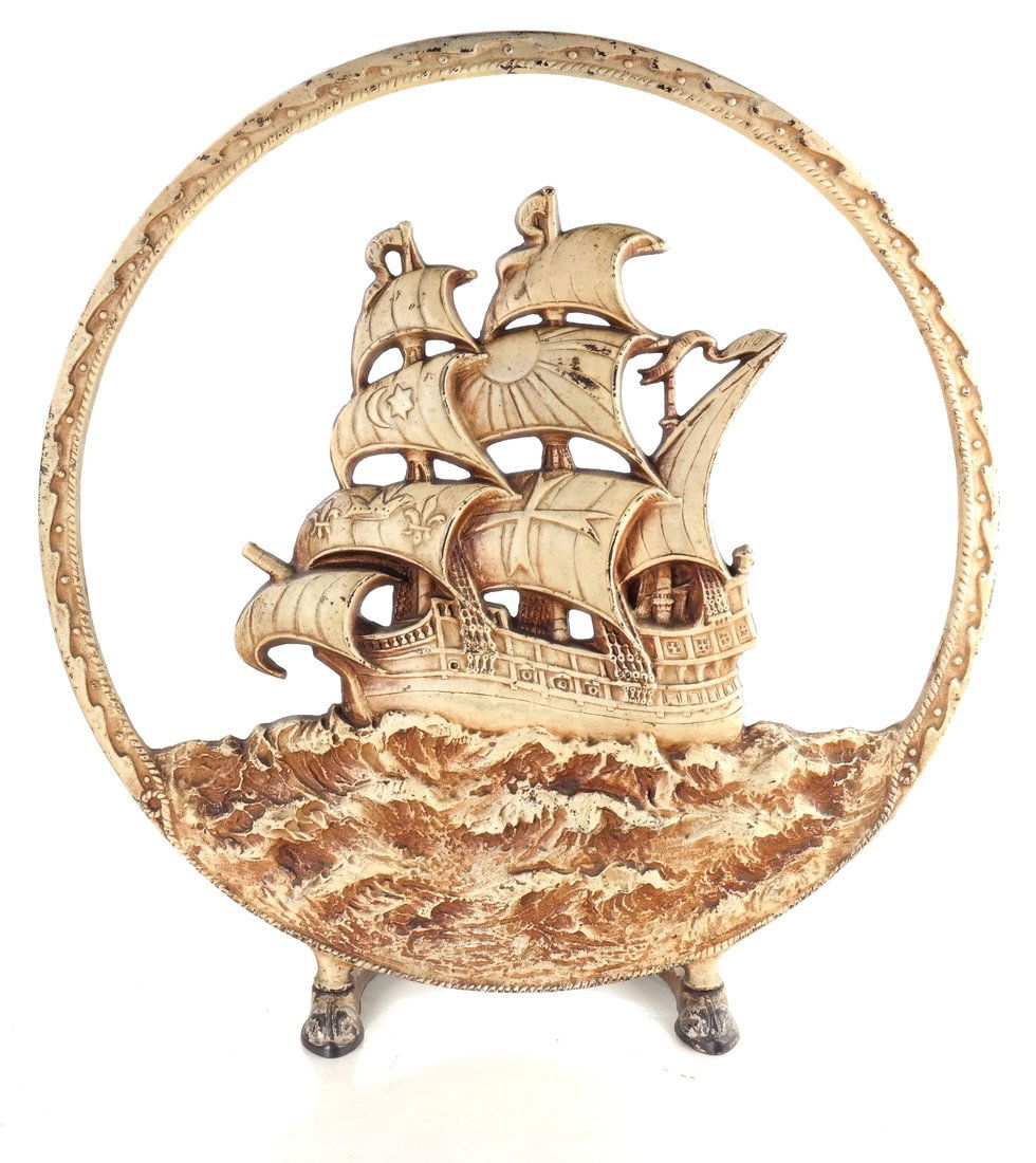 Painted Cast Iron Ship Firescreen (1 of 9)