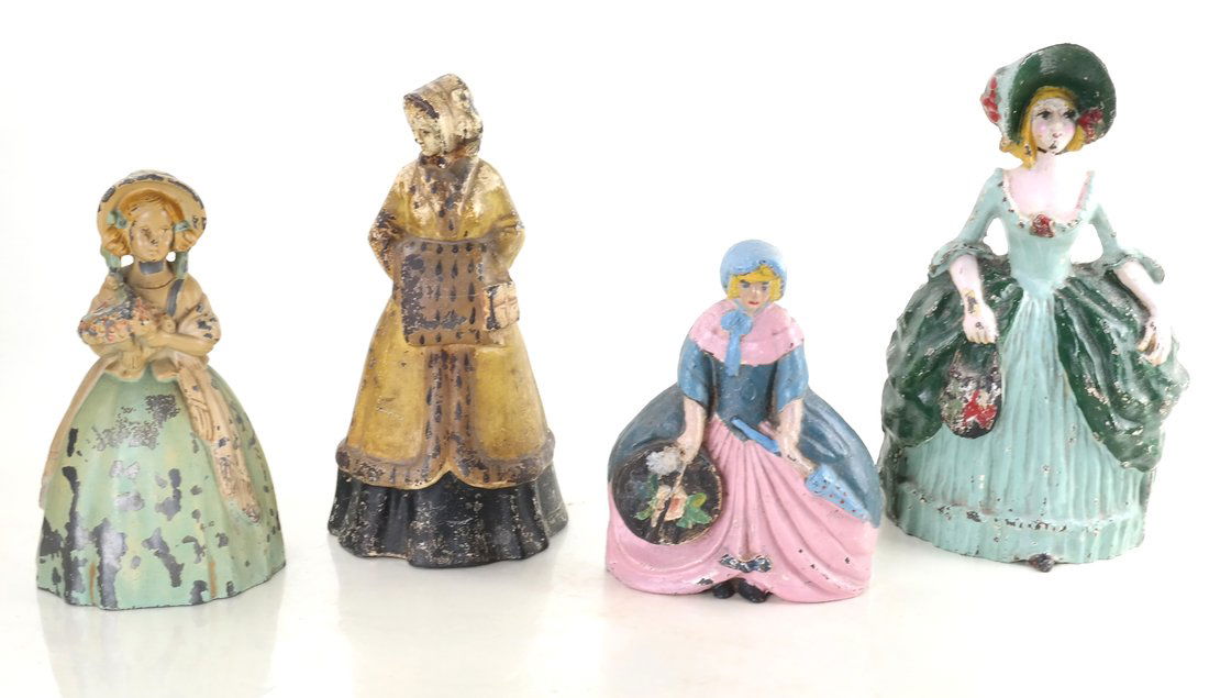 Four Painted Cast Metal Ladies (1 of 10)