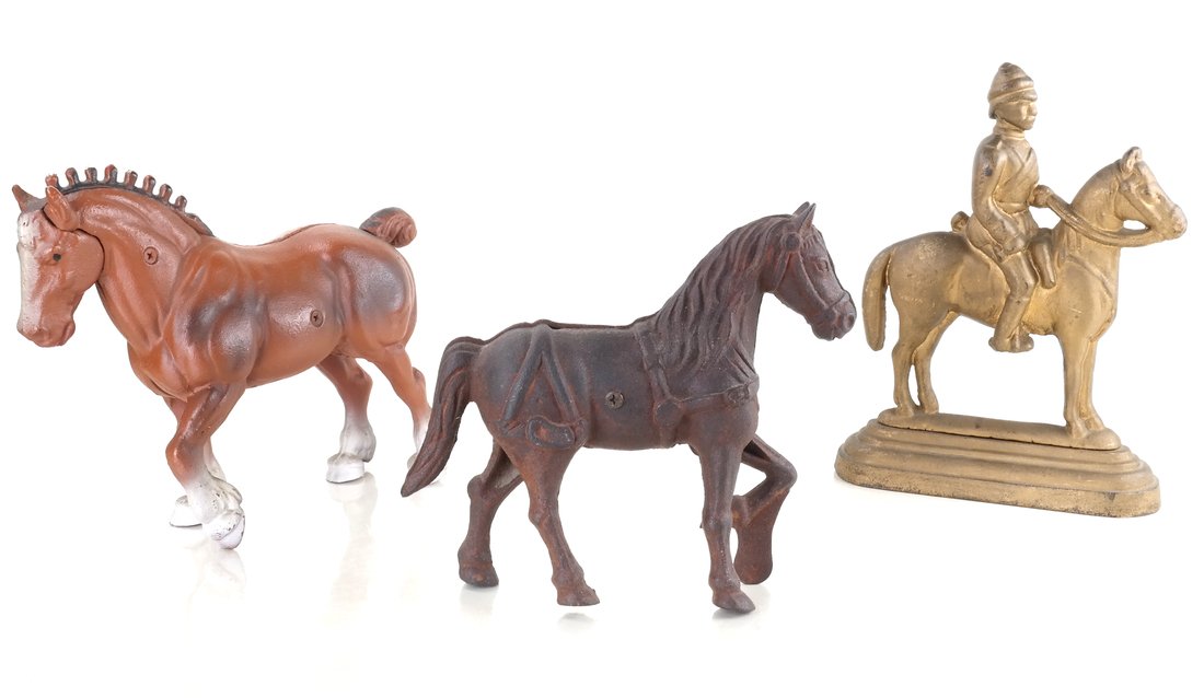 Three Cast Iron Horse Figures (1 of 9)