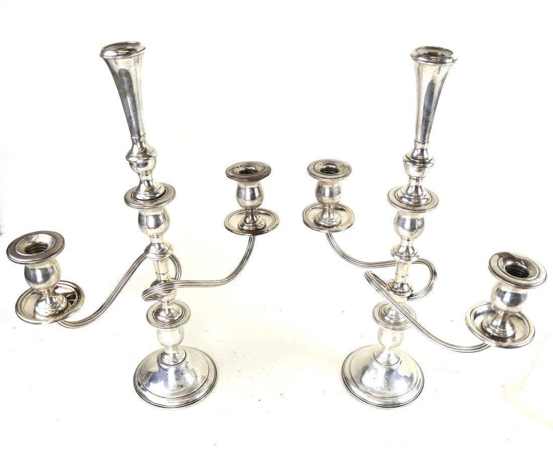 Pair of Weighted Silver Candelabra (1 of 5)