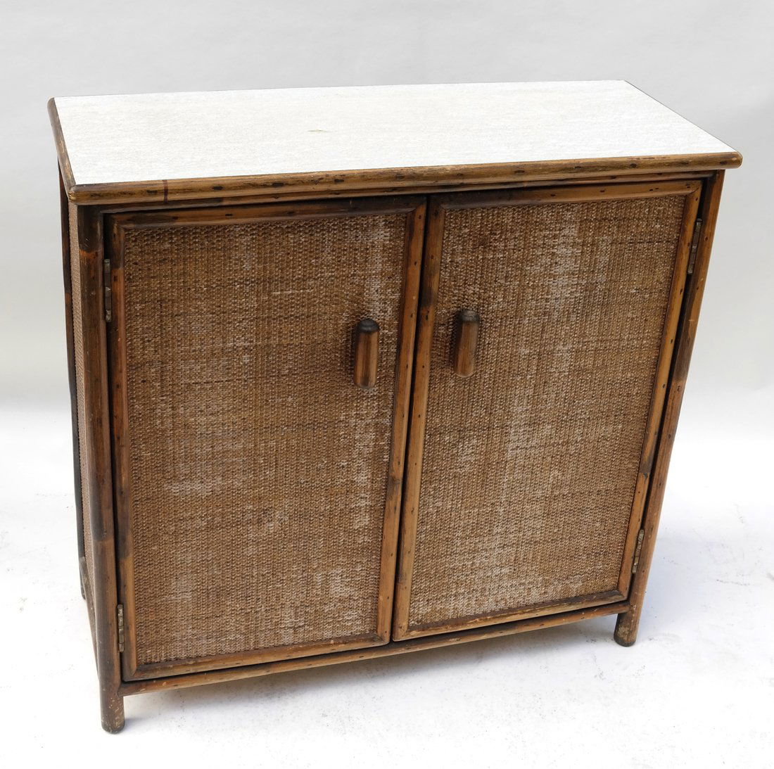 Vintage Bamboo Two-Door Cabinet (1 of 5)
