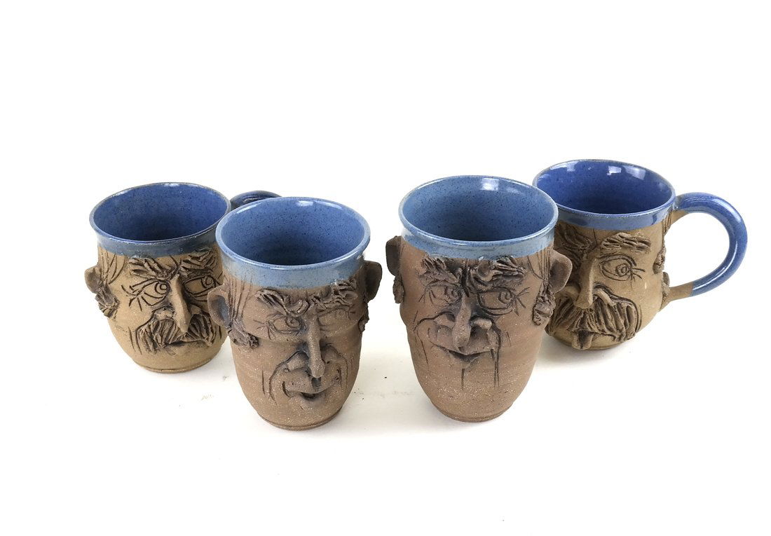 Four Pieces "DLD" Stoneware Pottery (1 of 9)