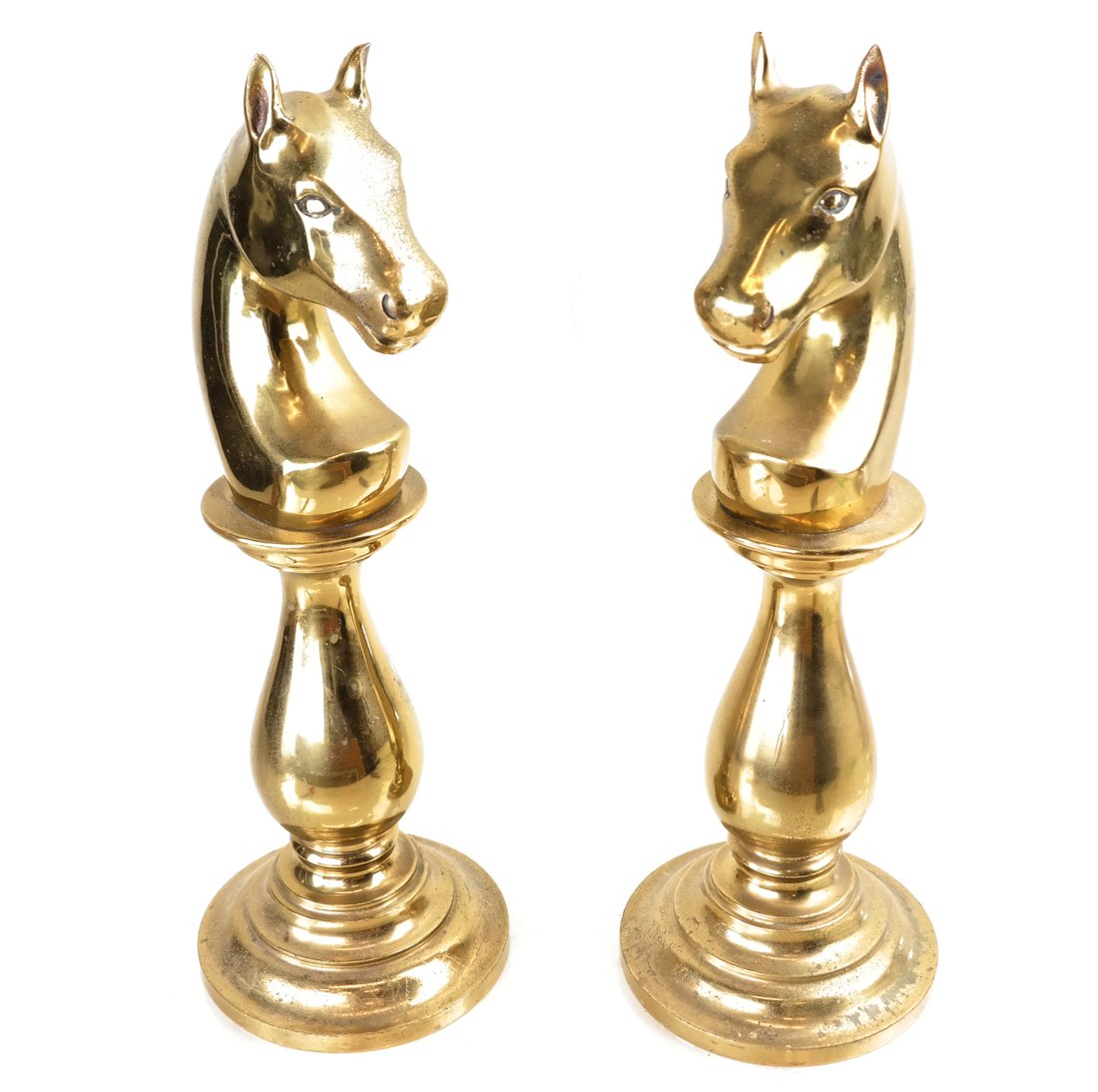 Pair of Chess Piece Doorstops: Pair of doorstop/figures modeled as pawns. [15 1/2" H].
