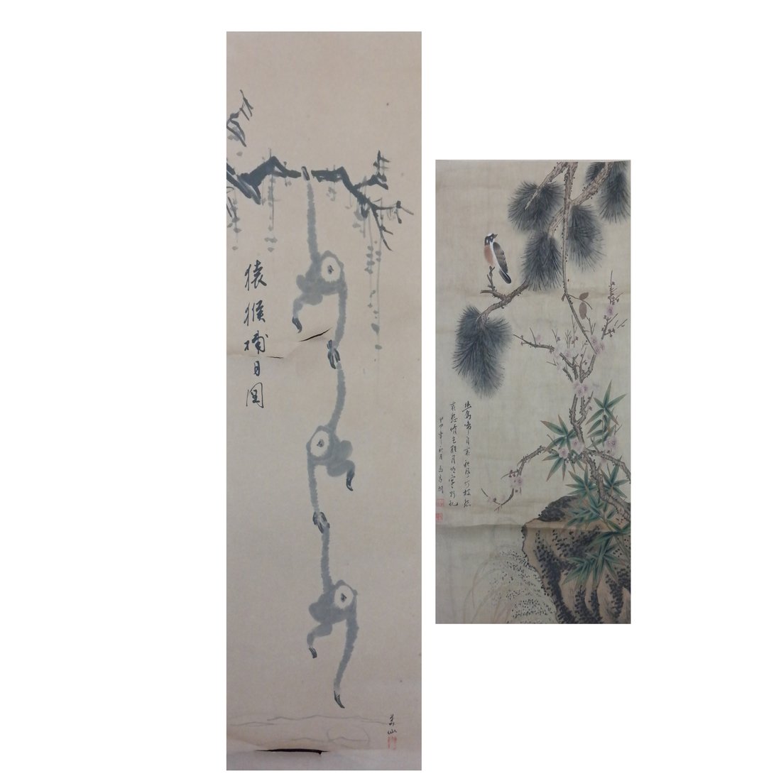 Two Chinese Scrolls on Silk (1 of 10)