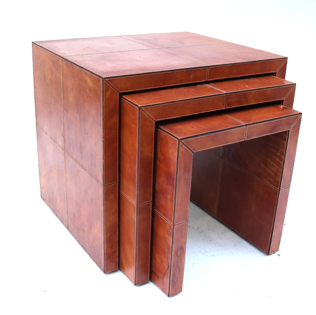 Nest of Three Leather Tables (1 of 9)