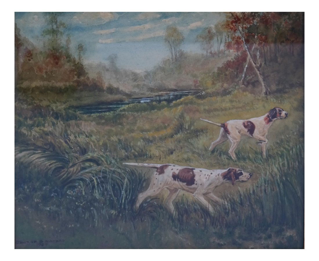 George Waters, Two Hunting Dogs, W/C (1 of 5)