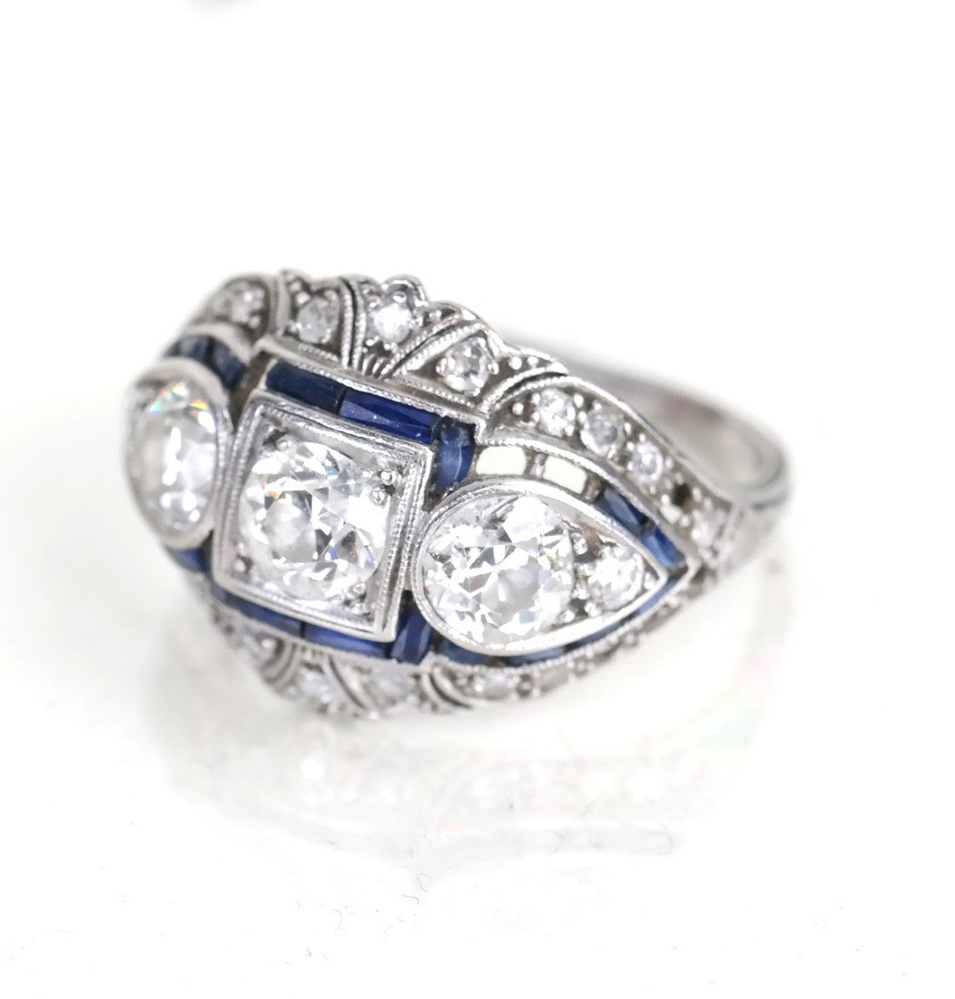 Platinum Three-Diamond Ring (1 of 4)