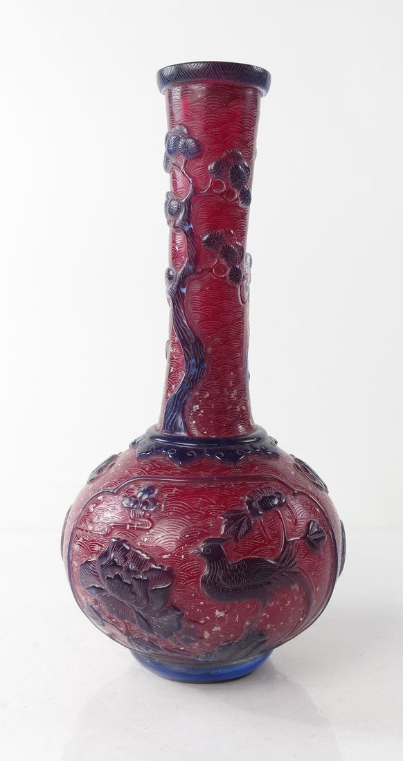 Chinese Decorated Glass Vase (1 of 4)