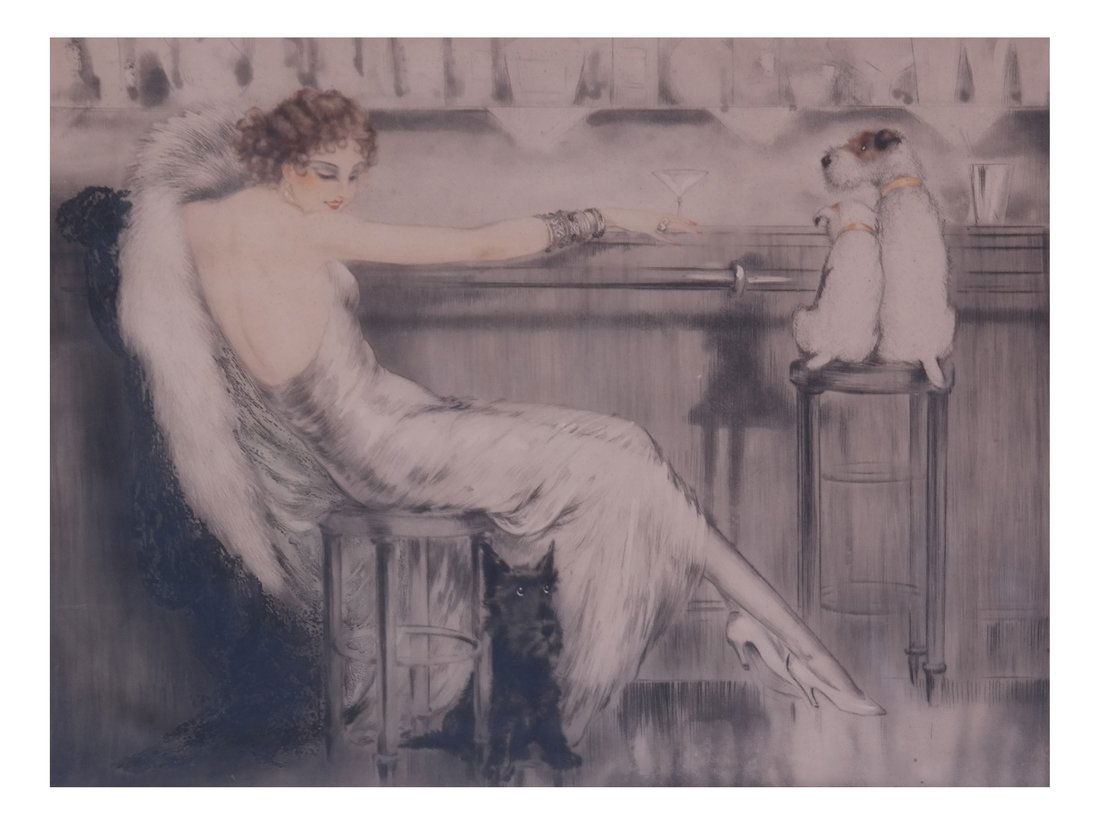Louis Icart Etching, "Le Cocktail" (1 of 6)