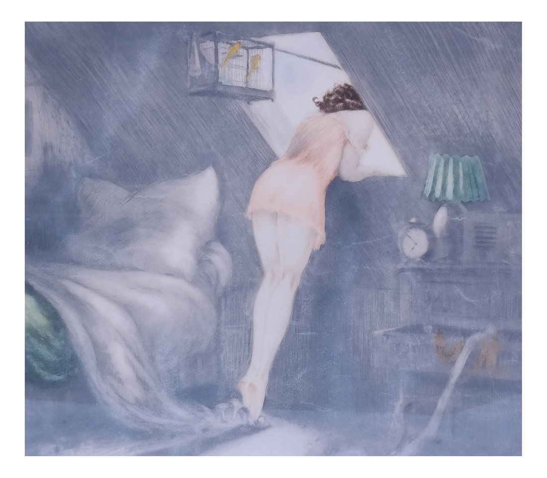Louis Icart, Attic Window, Etching (1 of 6)