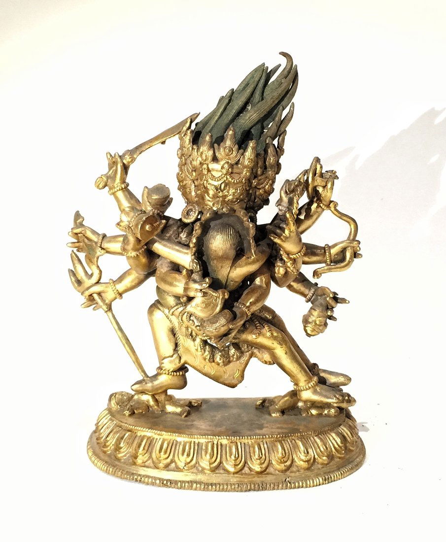 Gilt Bronze Tibetan Figure of a Deity (1 of 8)