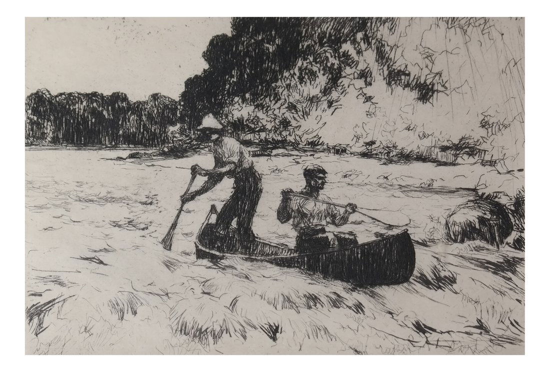 Frank Benson Running the Rapids, Etching (1 of 5)