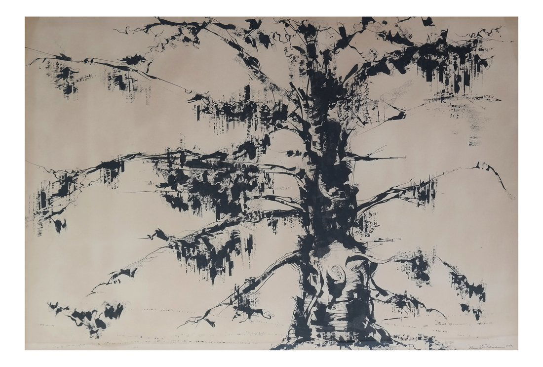 Edmund L. Niemann, Tree - Watercolor (1 of 5)