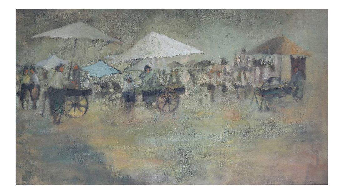 Leonard Creo, Marketplace, Oil on Canvas (1 of 7)