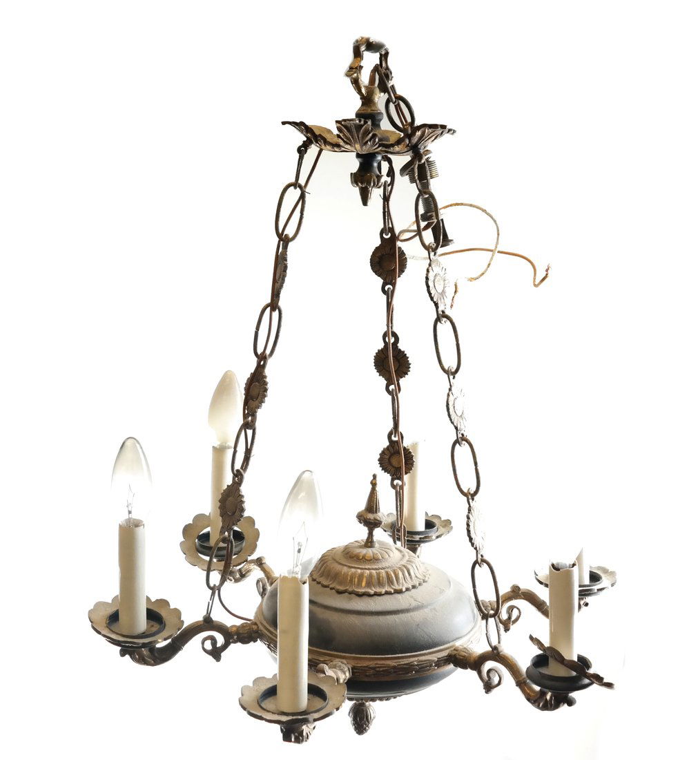 Empire Style Bronze Six-Light Chandelier (1 of 6)