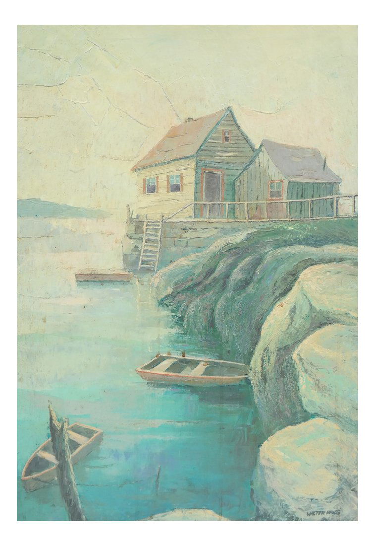 Walter Eres, Rocky Shore Scene, O/C (1 of 8)