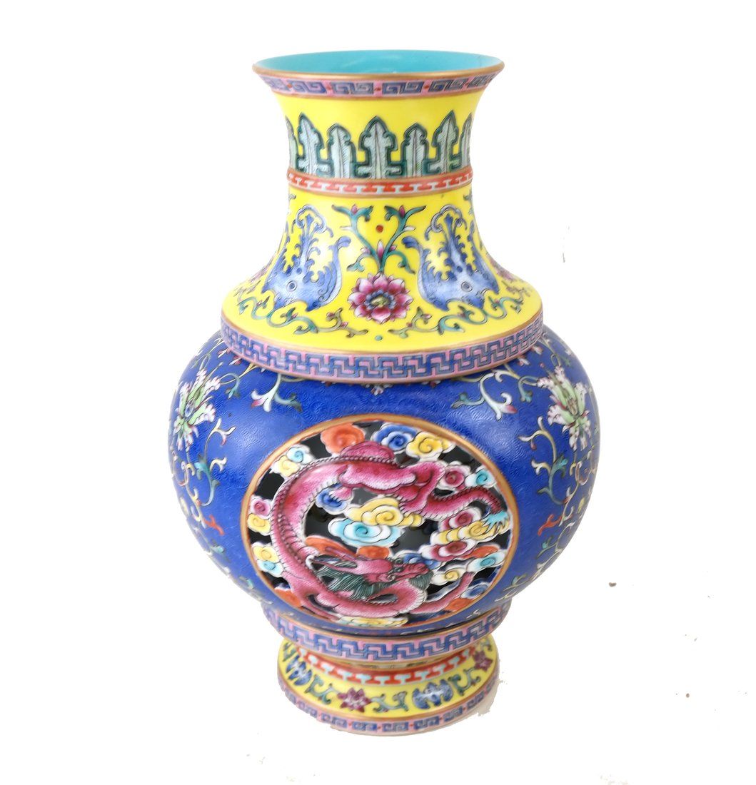 Chinese Porcelain Two-Part Vase (1 of 6)