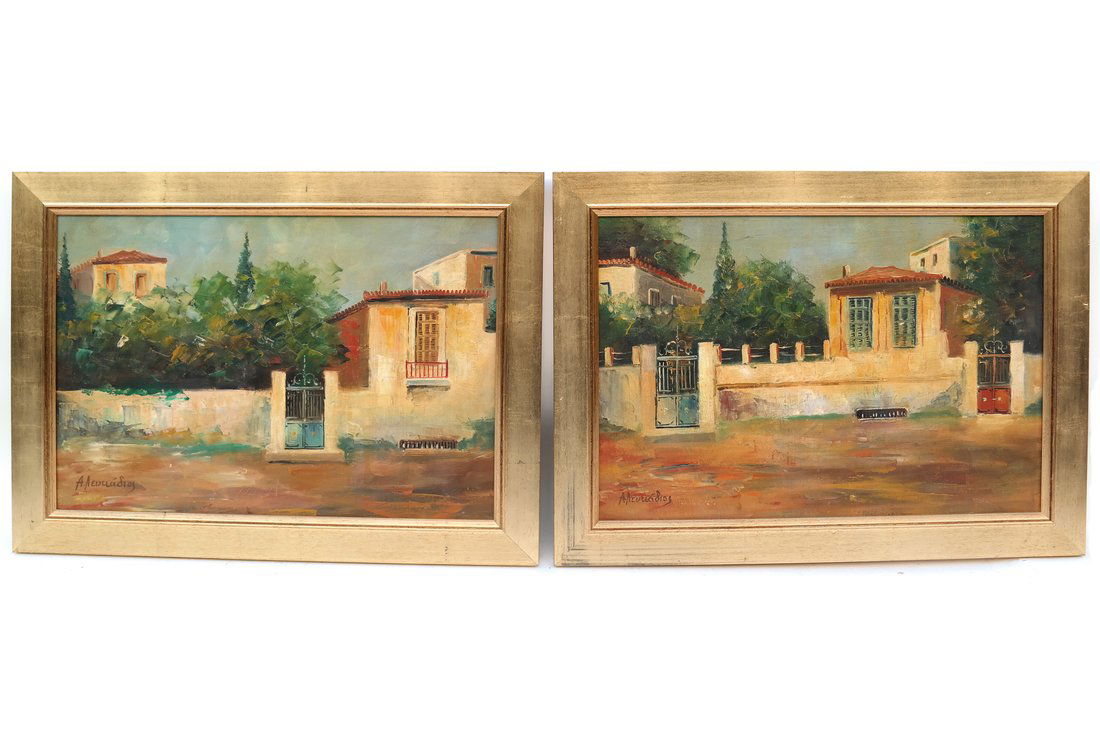 A. Neulladios, Two House Scenes, O/B (1 of 6)