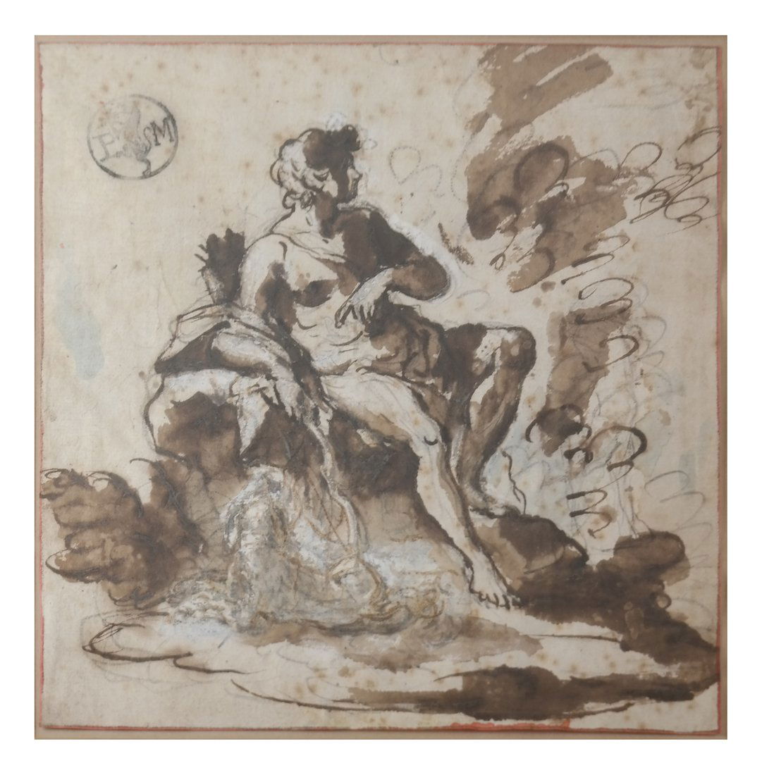 A Woman On A Rock, Gouache Ink (1 of 6)