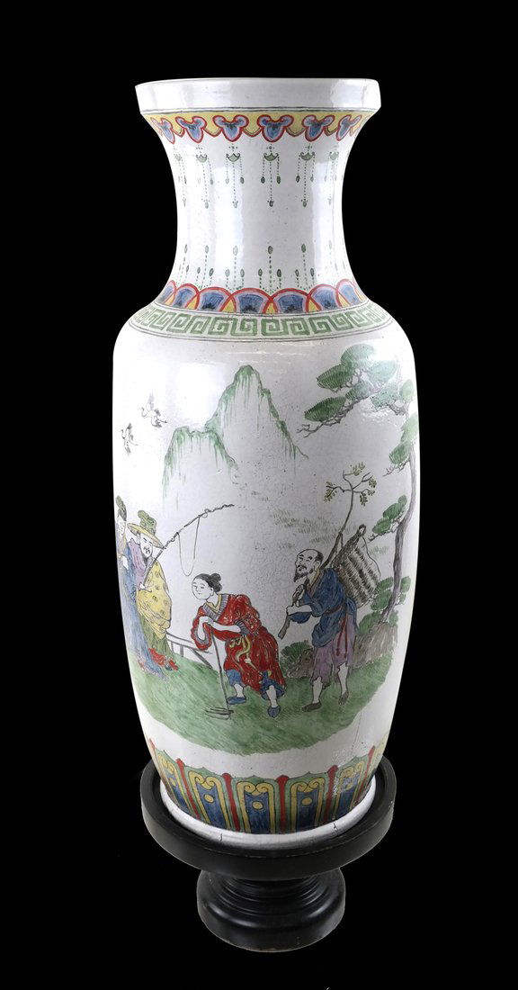 Asian Decorated Ceramic Vase (1 of 8)