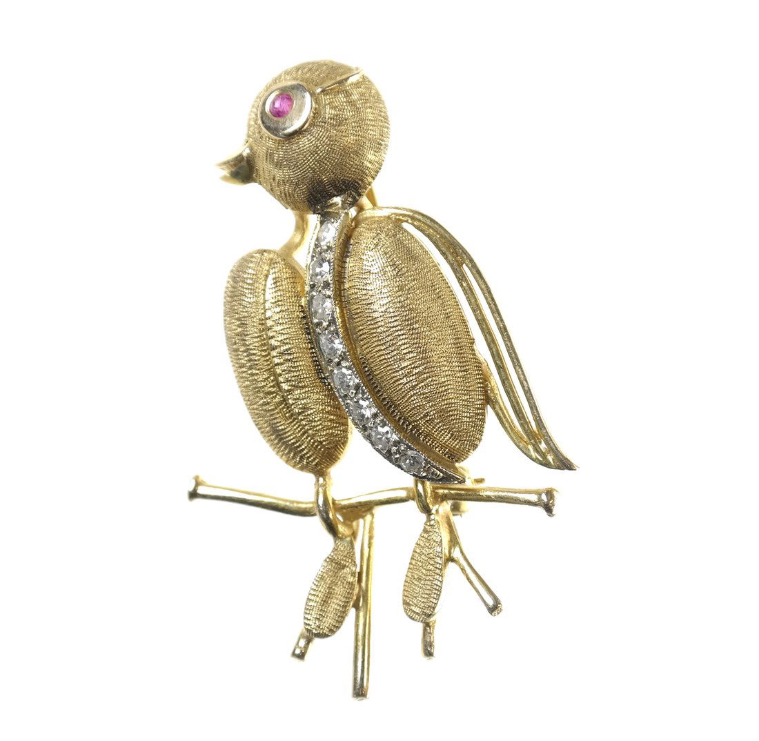 14k Bird Diamond Pin (1 of 3)