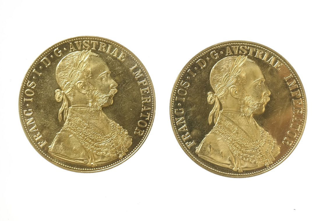 Two Austrian 4 Ducat Coins (1 of 6)