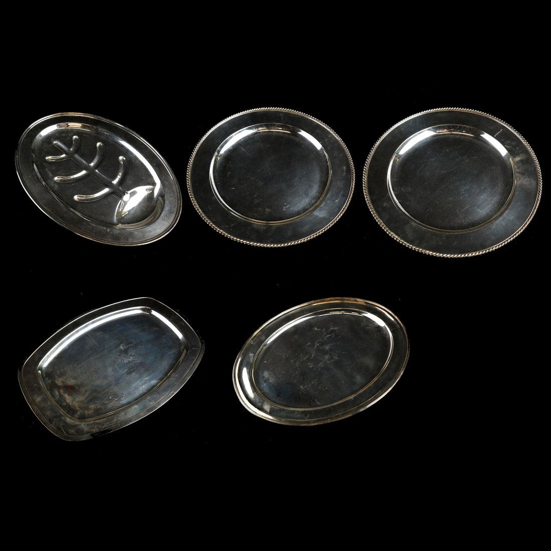 Five Silver Plate Trays (1 of 10)