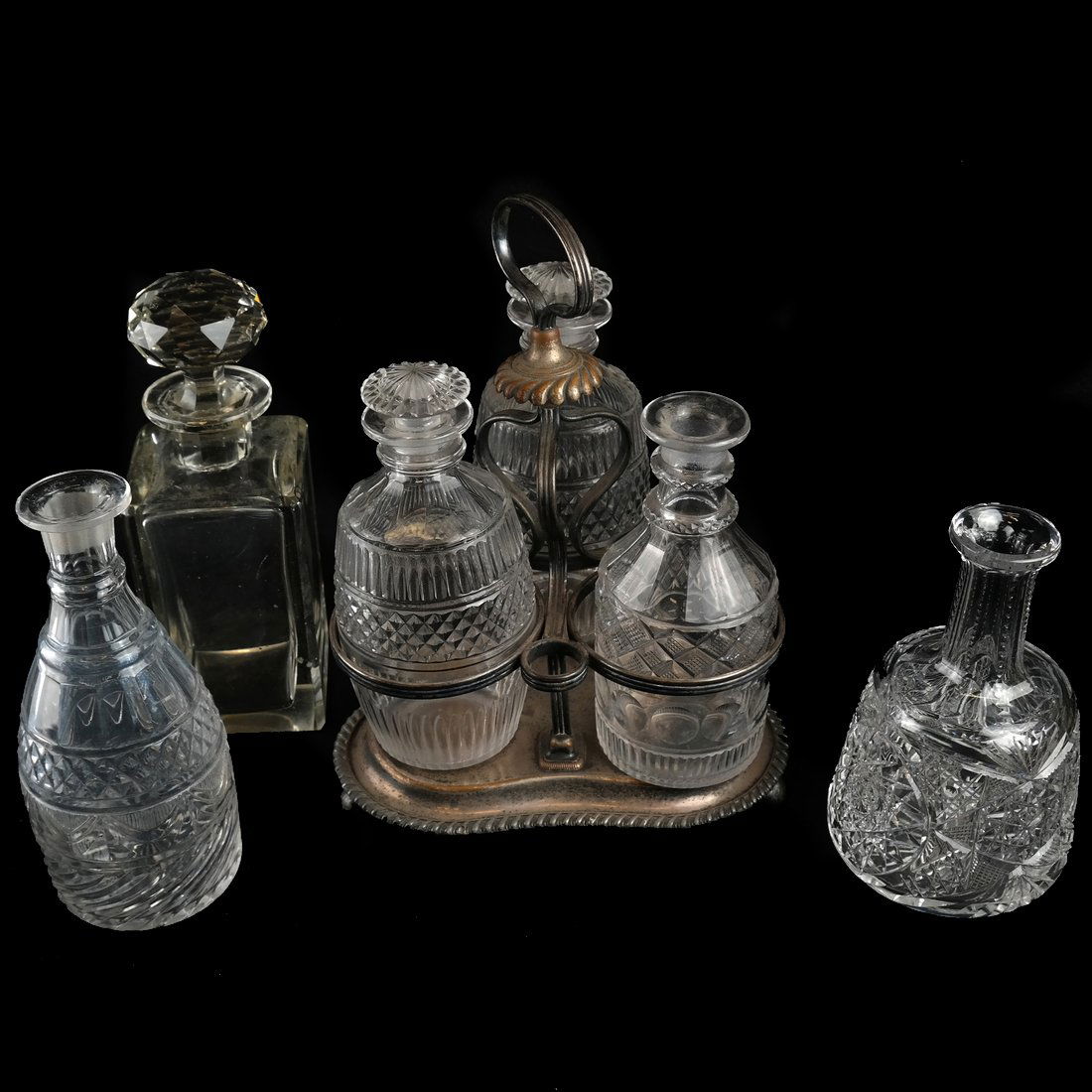 Six Various Glass Decanters (1 of 7)