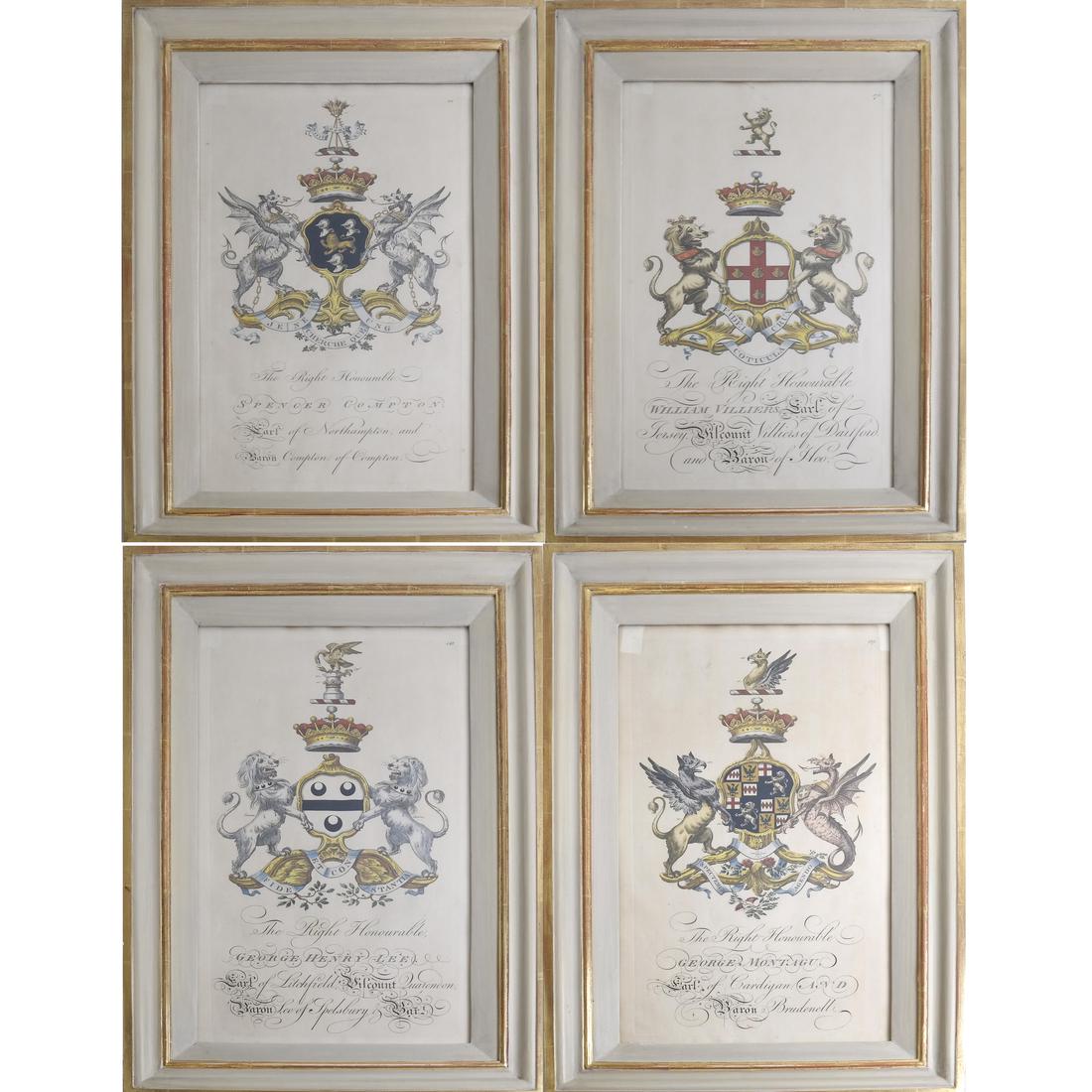 Set of Four Prints: Family Crests (1 of 9)