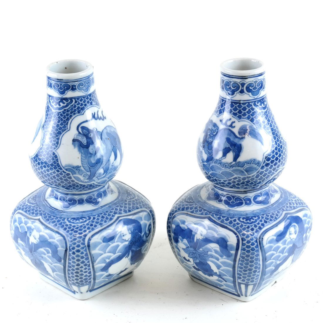 Pair of Asian-Style Blue & White Vases (1 of 6)