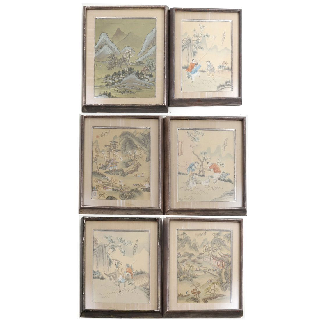 Set of 6 Chinese Colored Prints, Framed (1 of 11)