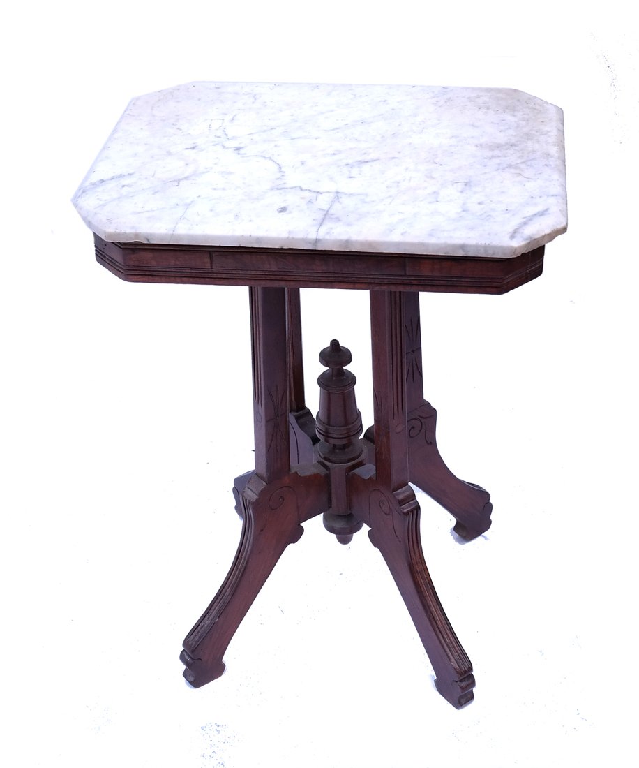 Victorian Marble-Top Side Table (1 of 5)
