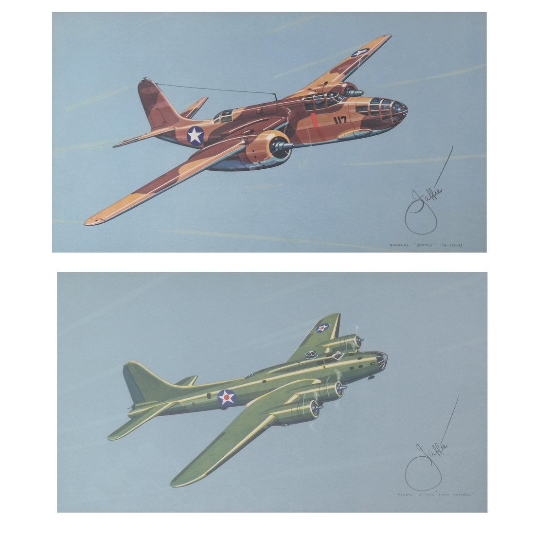 Pair of Airplane Bomber Prints (1 of 7)