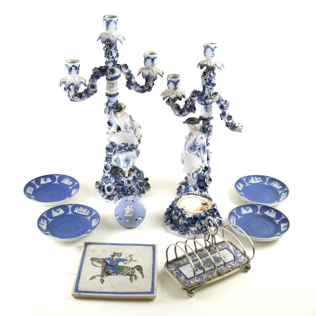 8 Asst. Blue and White Decorated Objects (1 of 8)