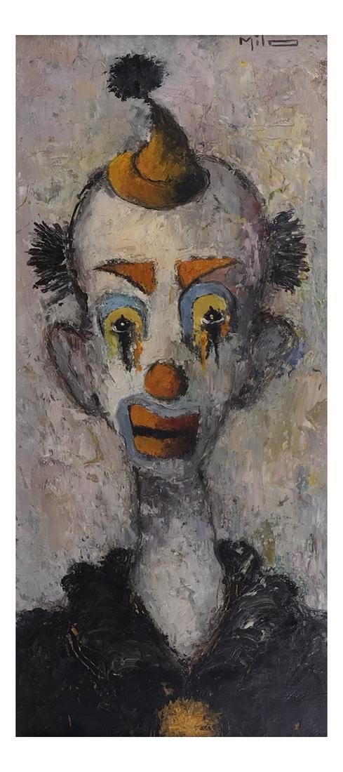 Milo, Portrait of A Clown, Oil/Board (1 of 6)