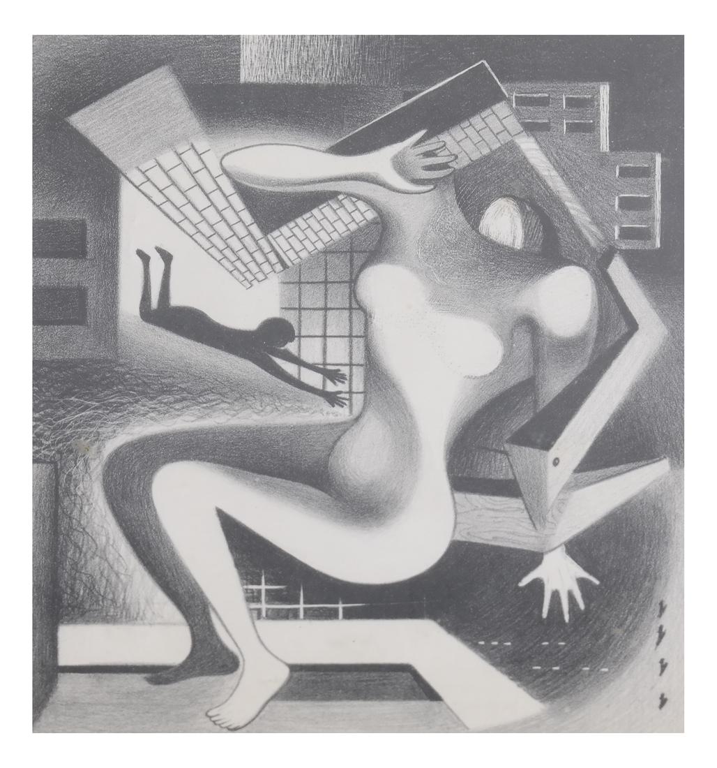 Seythoor Foger, Air Raid, Lithograph (1 of 6)