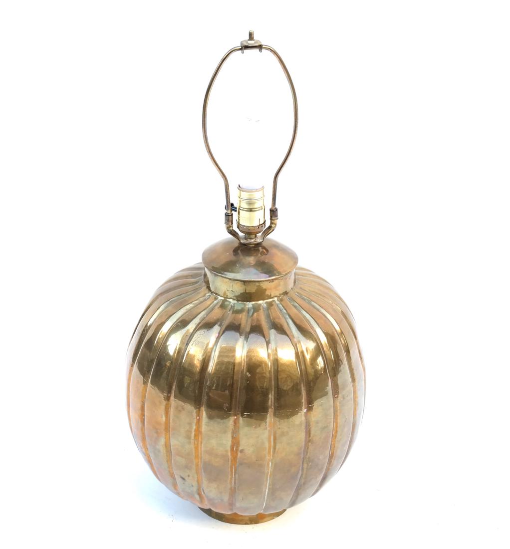 Gilt Copper Pumpkin-Form Lamp (1 of 7)