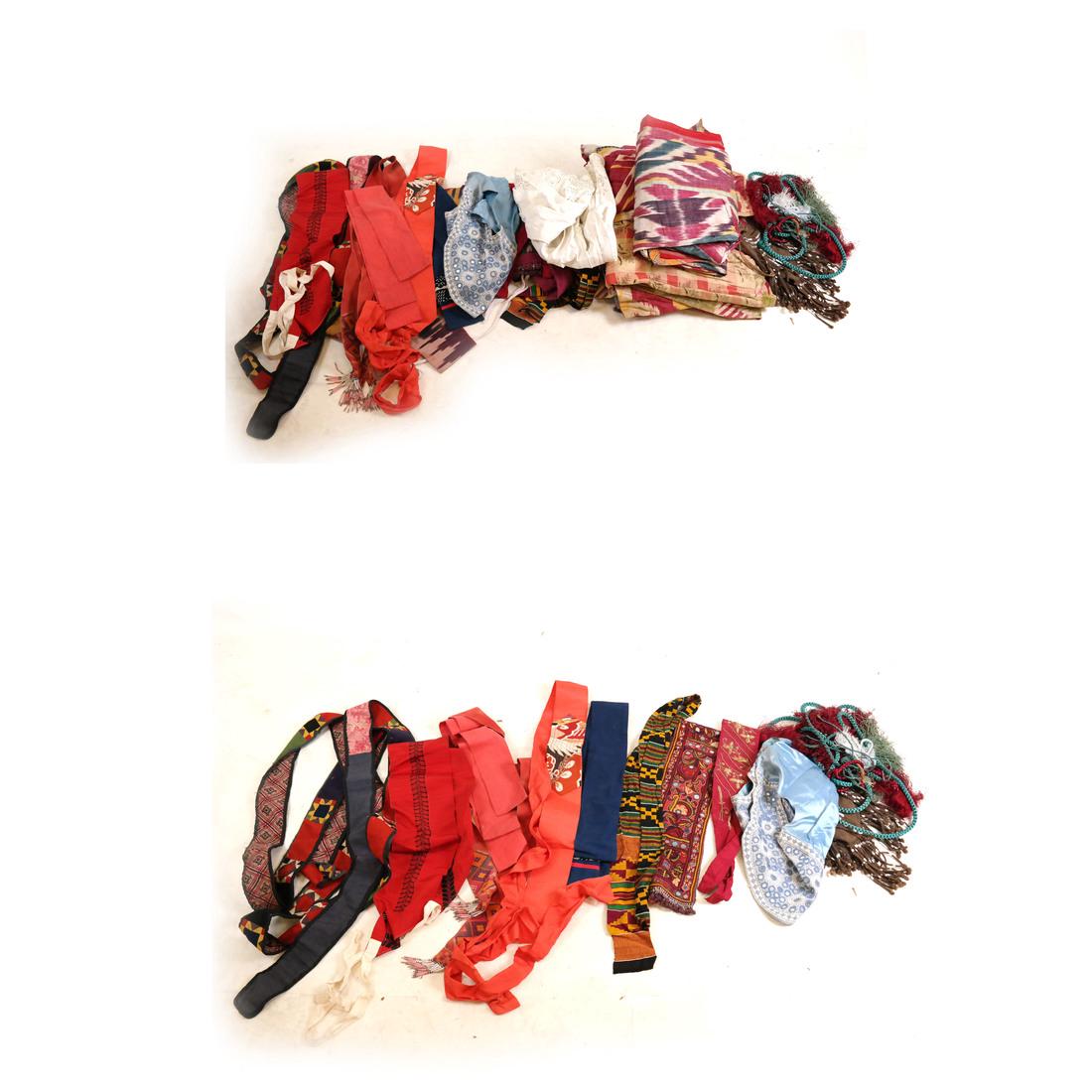 Boxed Lot of Various Textiles (1 of 8)