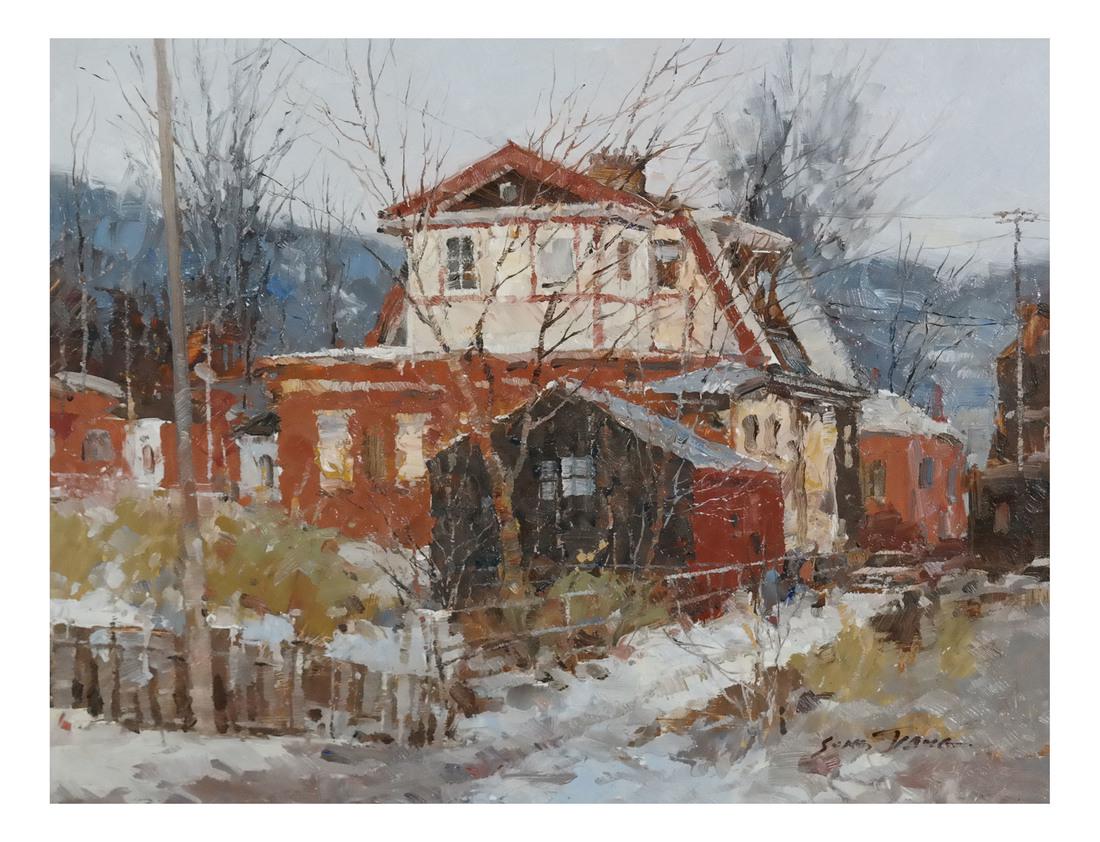 House In A Winter Landscape, Oil/Board (1 of 6)