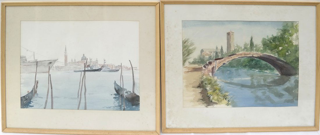 2 Italian Landscapes, Framed Watercolors (1 of 11)