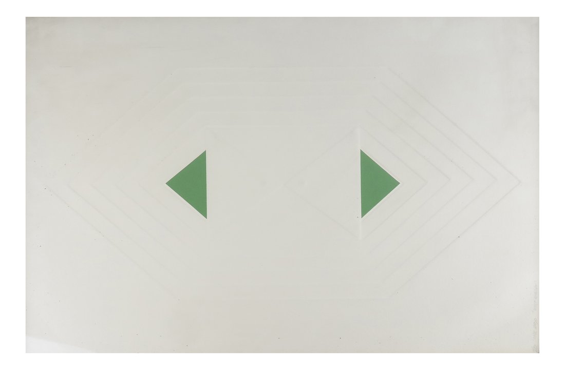 Omar Rayo, Framed Geometric Lino Cut (1 of 5)