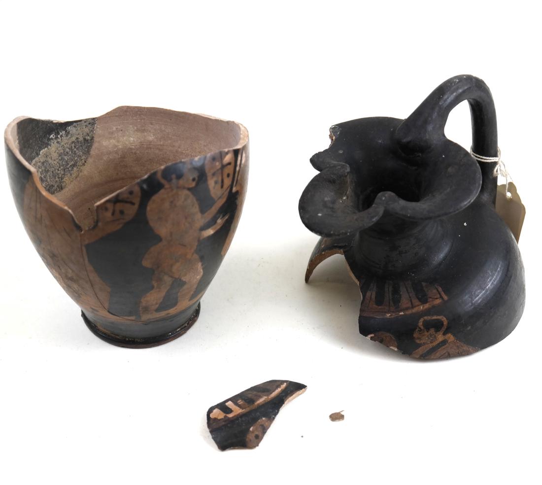 Greek Red on Black Pottery Jug (1 of 8)