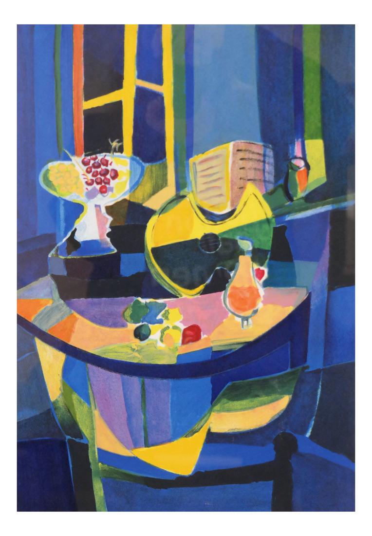 Framed Cubist Style Still Life Lithograph (1 of 5)