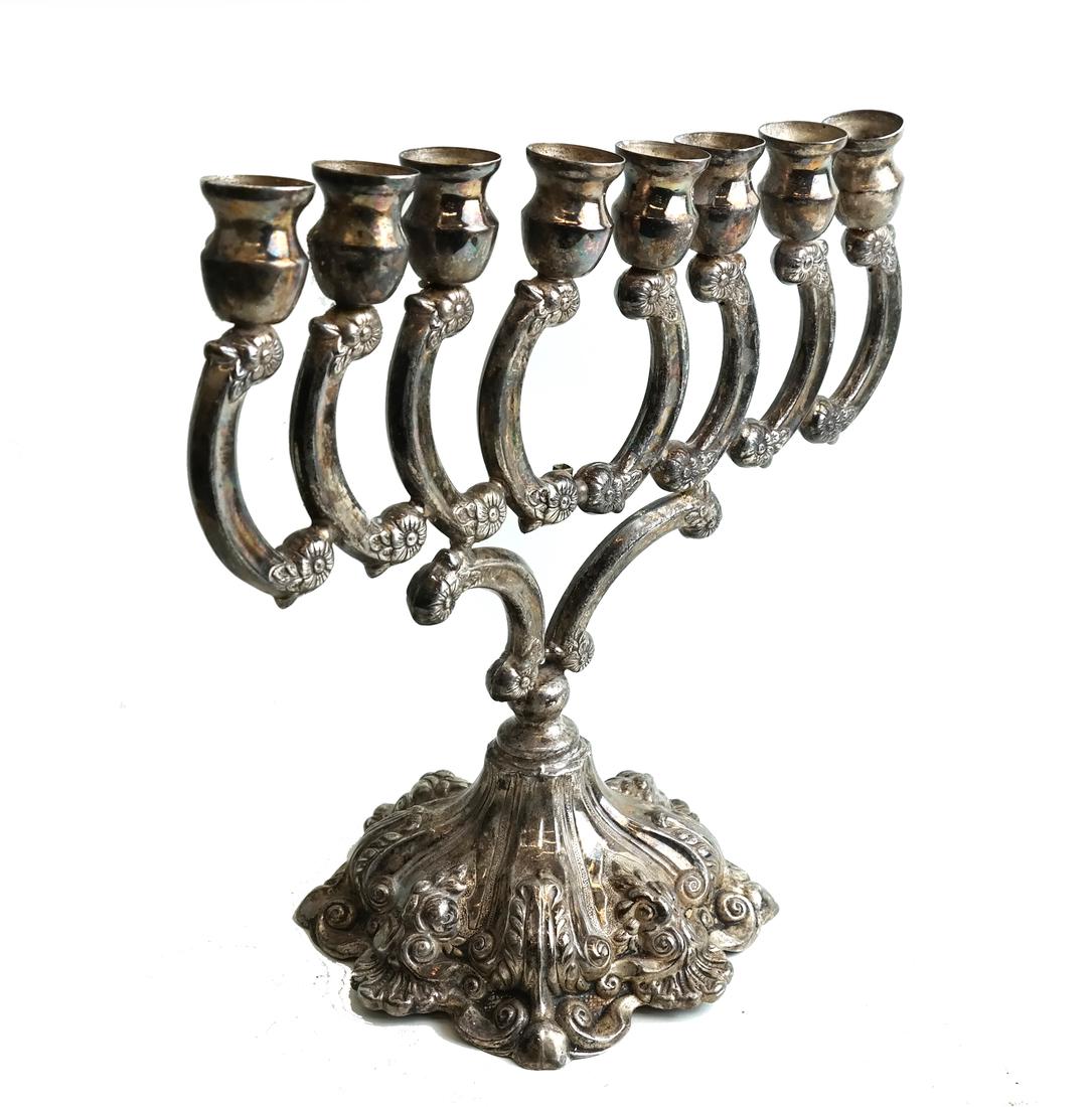 Ornate Silver Menorah (1 of 4)