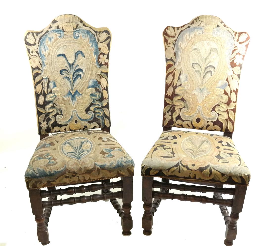 Pair of 18th C. Tapestry Side Chairs (1 of 7)