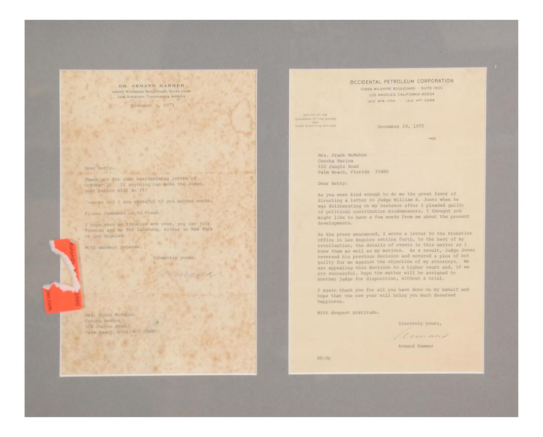 Dr. Armand Hammer, Two Letters (1 of 6)