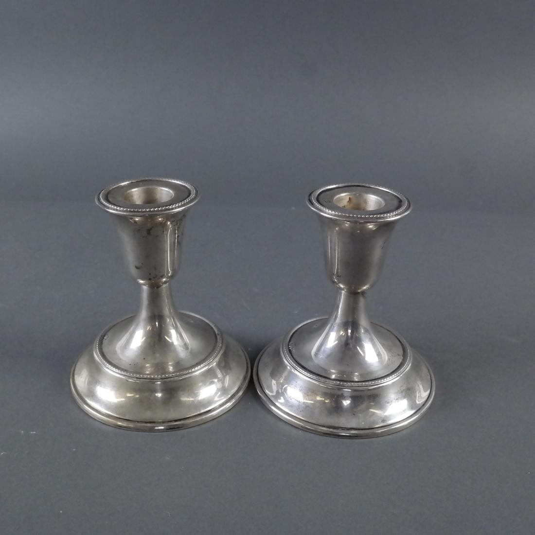 Pair .800 Standard Silver Candlesticks (1 of 6)