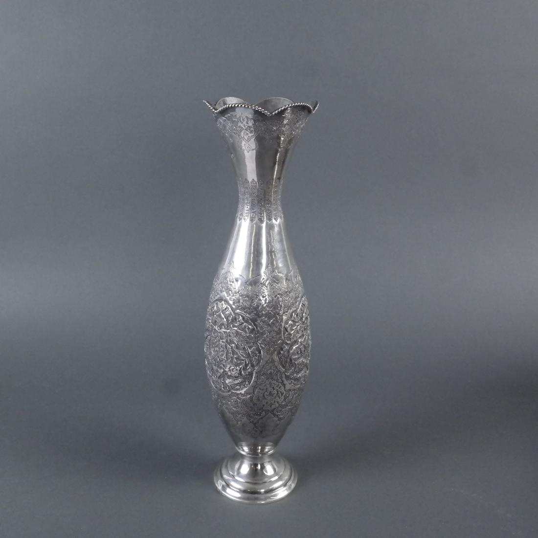 Iranian Silver Incised Vase (1 of 7)