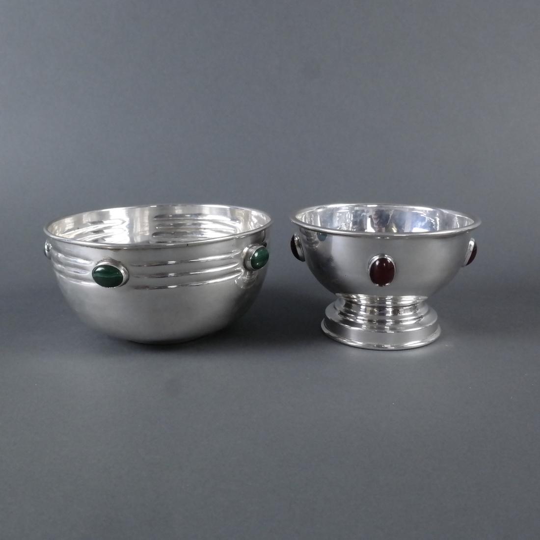 Two .900 Standard Silver "Jeweled" Bowls (1 of 8)